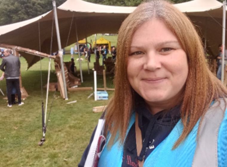 Staff member Laura Reid being a volunteer at The Rotherham Show