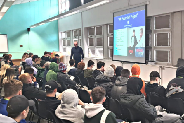 Steve Sallis from Solution Mindset giving a talk to the students of Dearne Valley College during our Inspire Week.