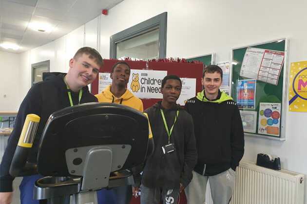Learners taking part in a charitable pedal power challenge.