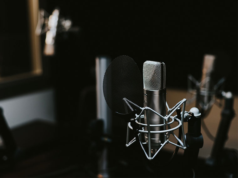 Microphone in a studio.