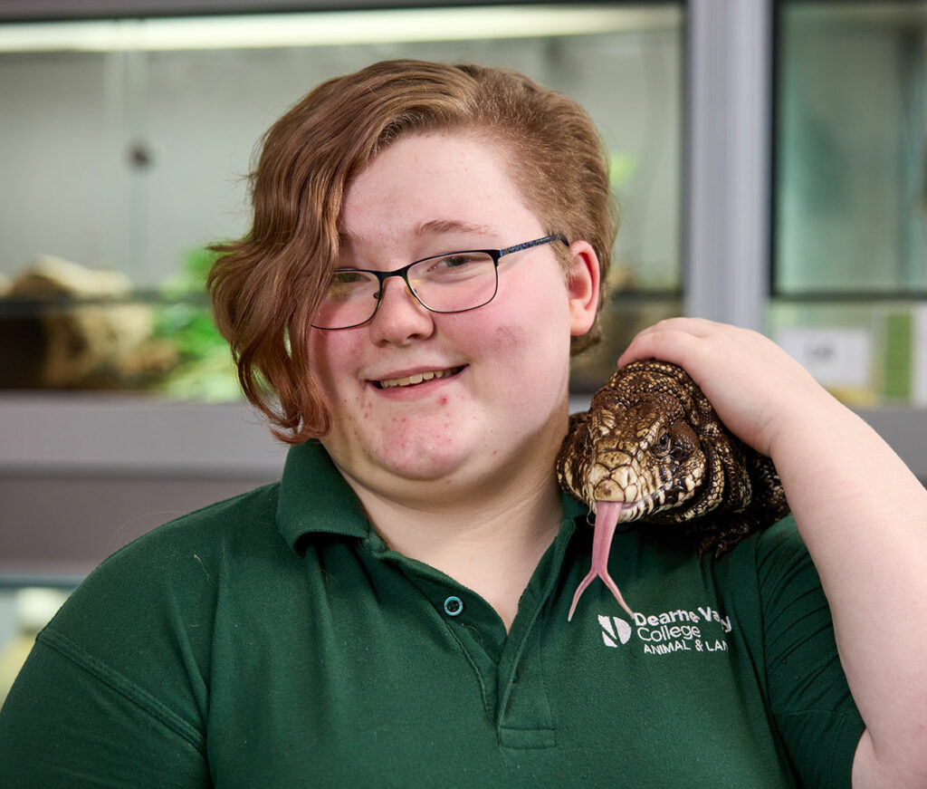 Image of an animal care student